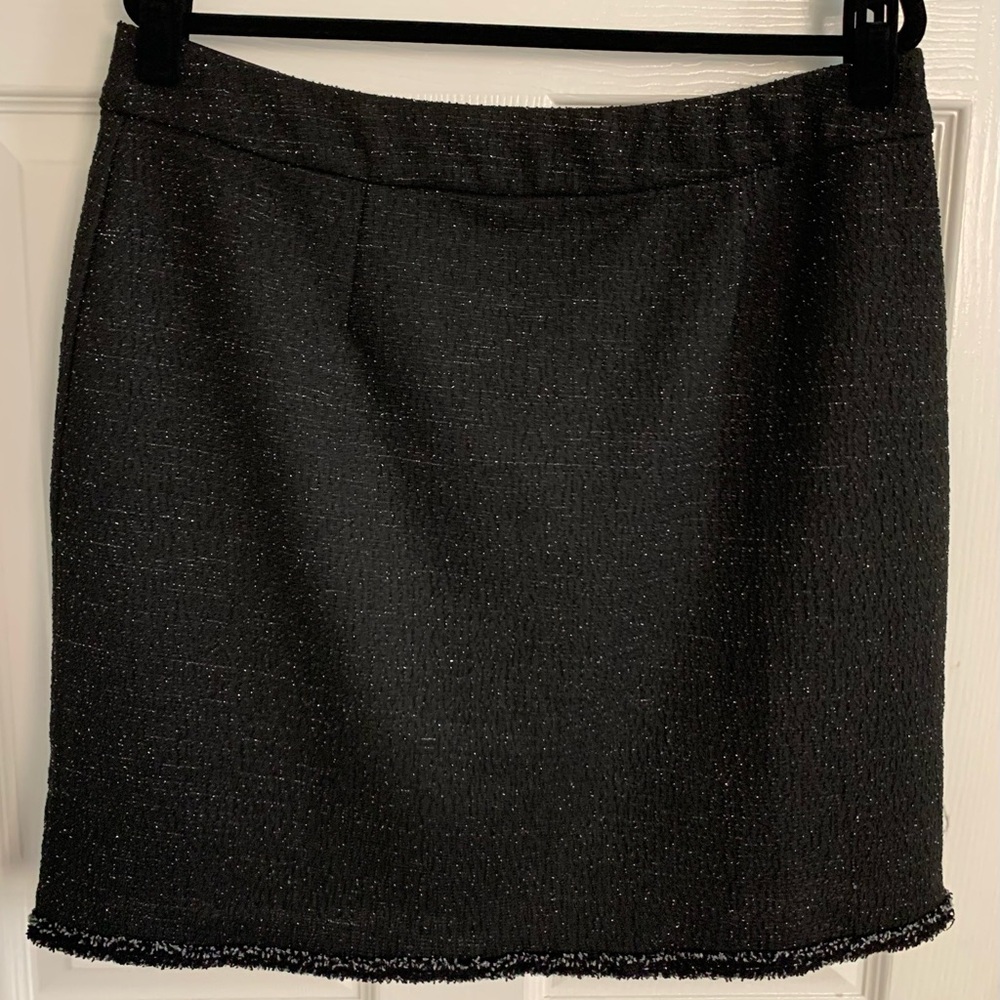 Lane Bryant Black and Silver Tweed Skirt
